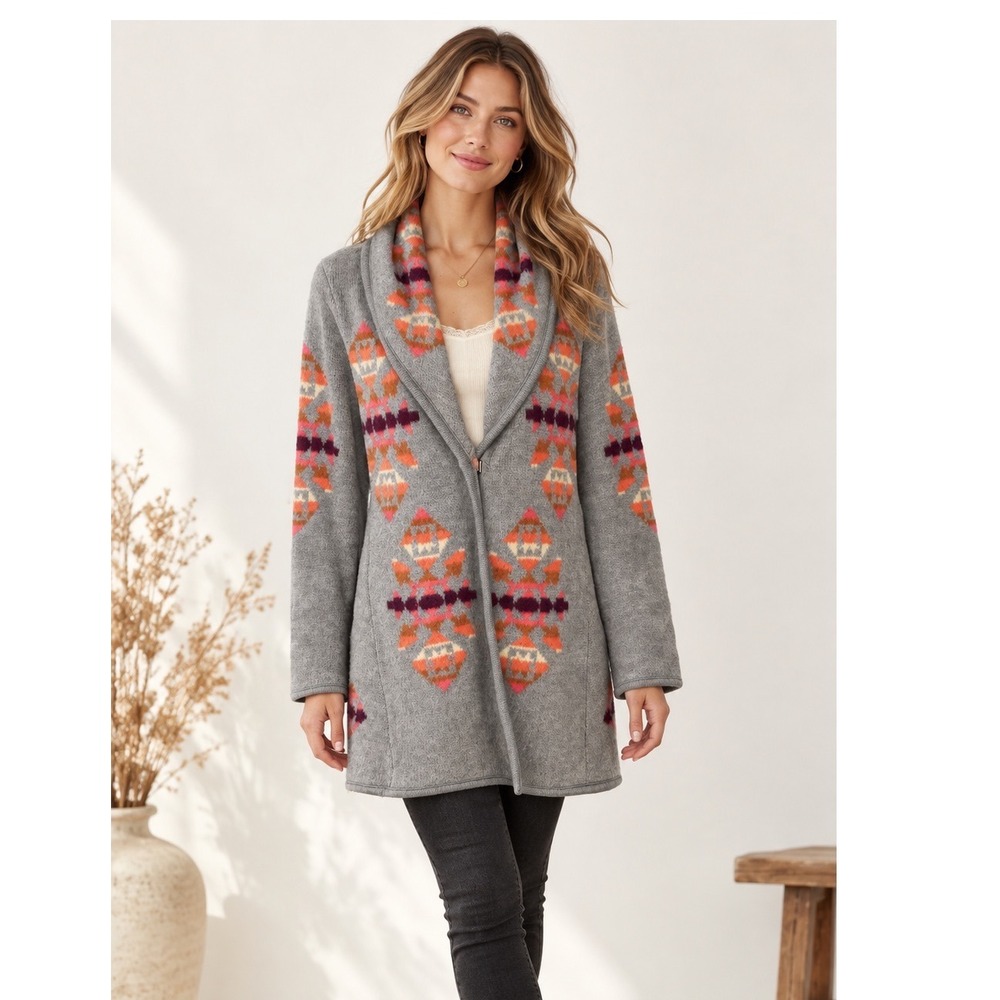 Free People We The Free Navajo Aztec Cardigan Wool Blend Sweater Small